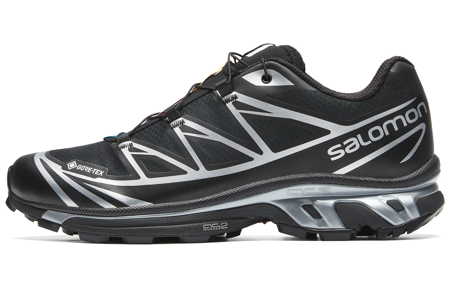 SALOMON萨洛蒙 XT- 6 GTX 简约舒适 低帮 户外功能鞋 男女同款 黑色银色黑灰银液态银