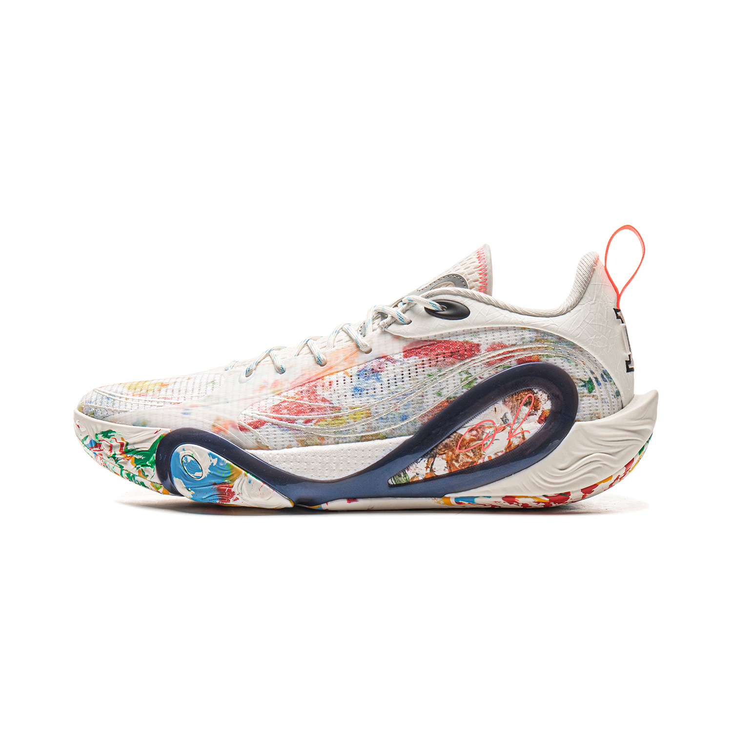 LiNing李宁 DLO1 画布 拉塞尔一代 全掌䨻科技 蝴蝶型TPU 稳定支撑包裹 减震防滑耐磨回弹抓地 低帮 篮球鞋 男款 乳白色