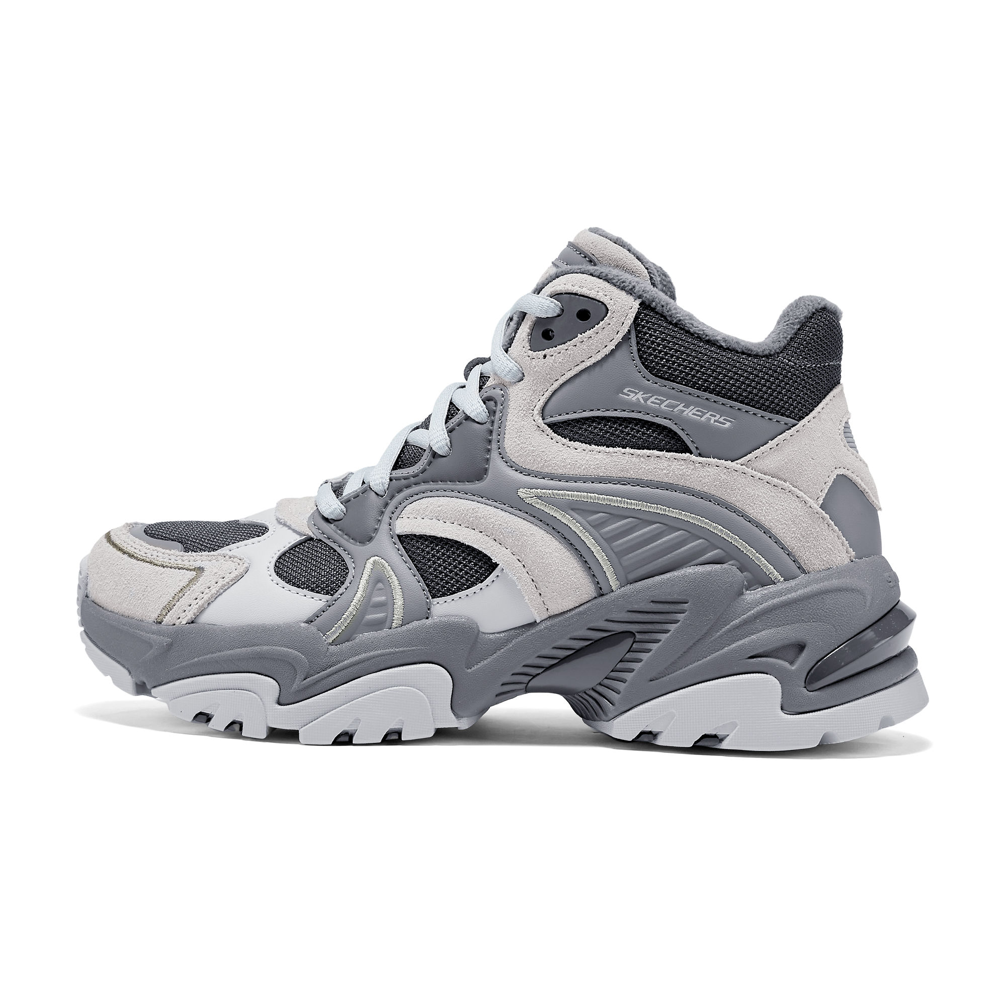 Skechers斯凯奇 复古机甲鞋2025秋NEW款 百搭舒适 中帮 老爹鞋 女款 灰色