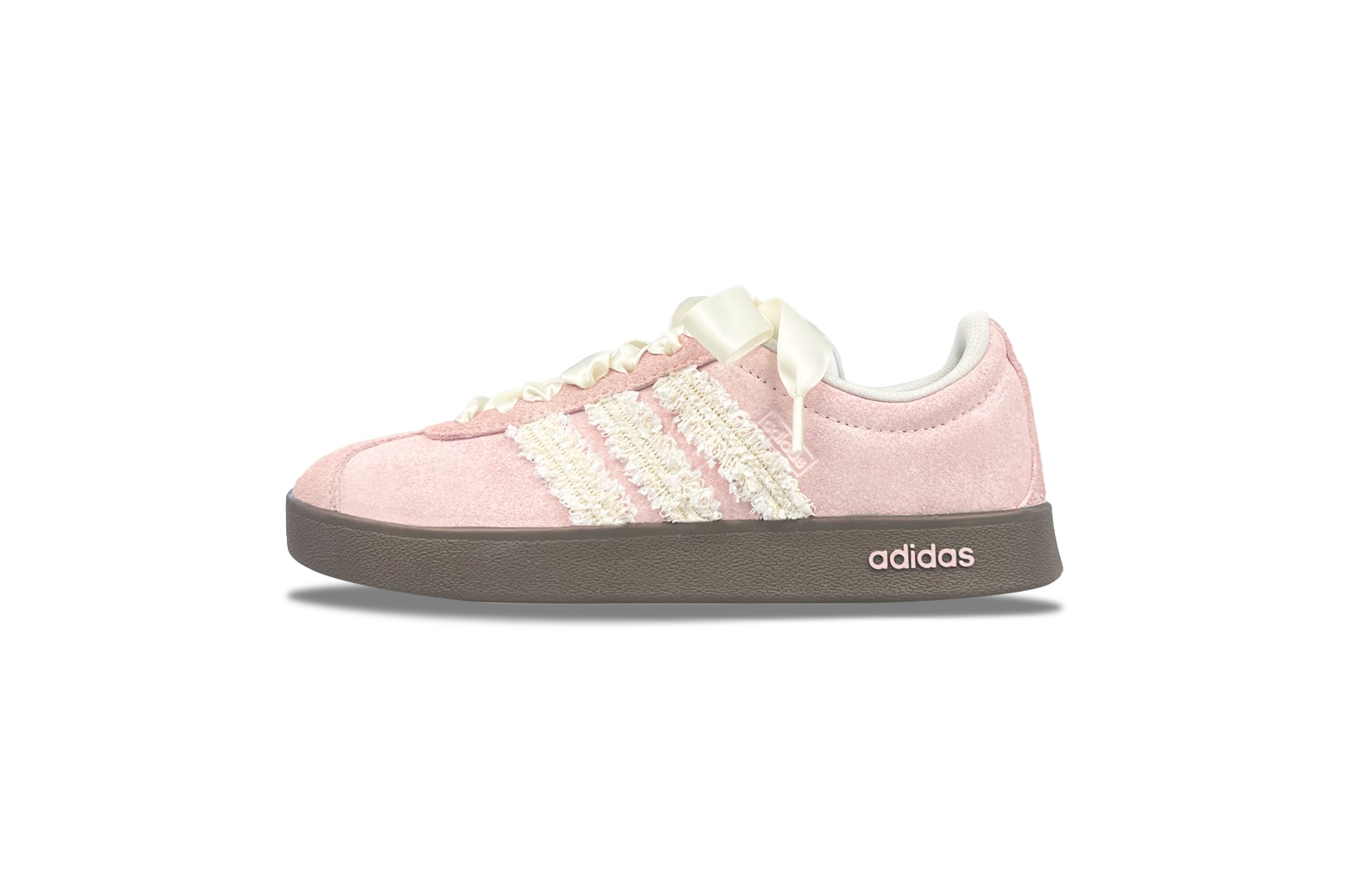 【定制球鞋】 adidas VL COURT 2.0 樱花绮梦 小香风 芭蕾风 少女 甜美 防滑耐磨 低帮 板鞋 男女同款 粉色