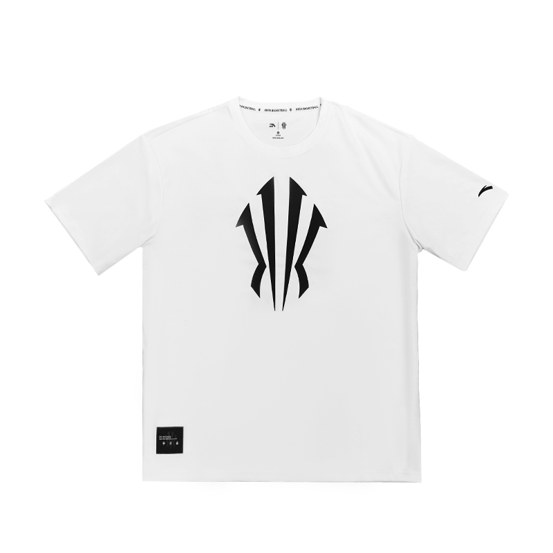 Anta安踏 欧文 篮球系列 冰肤舒适经典时尚短袖针织衫T恤 男女同款 香草白