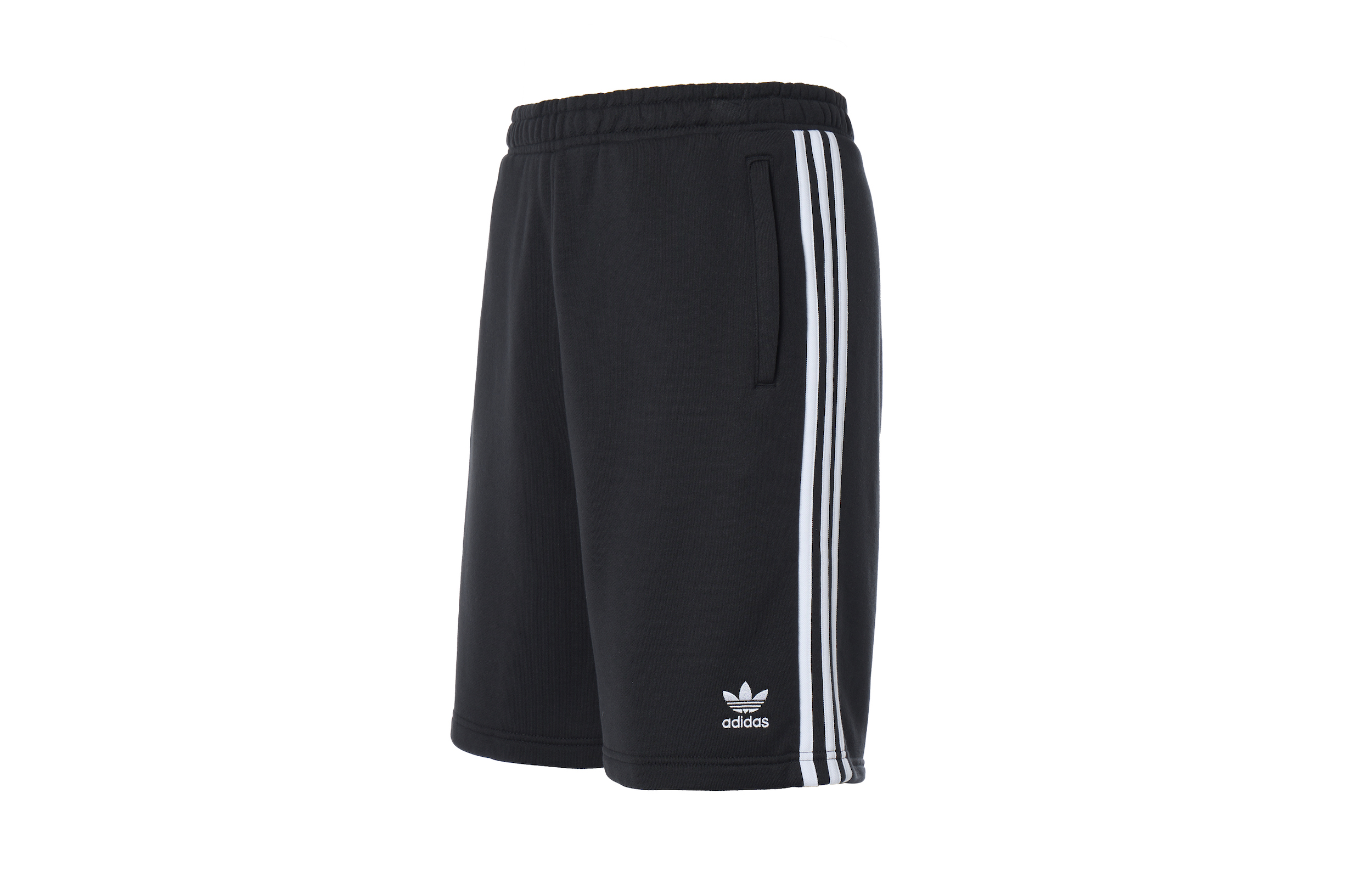 adidas originals 3-Stripe Short 三条纹风格纯棉休闲短裤 男款 黑色