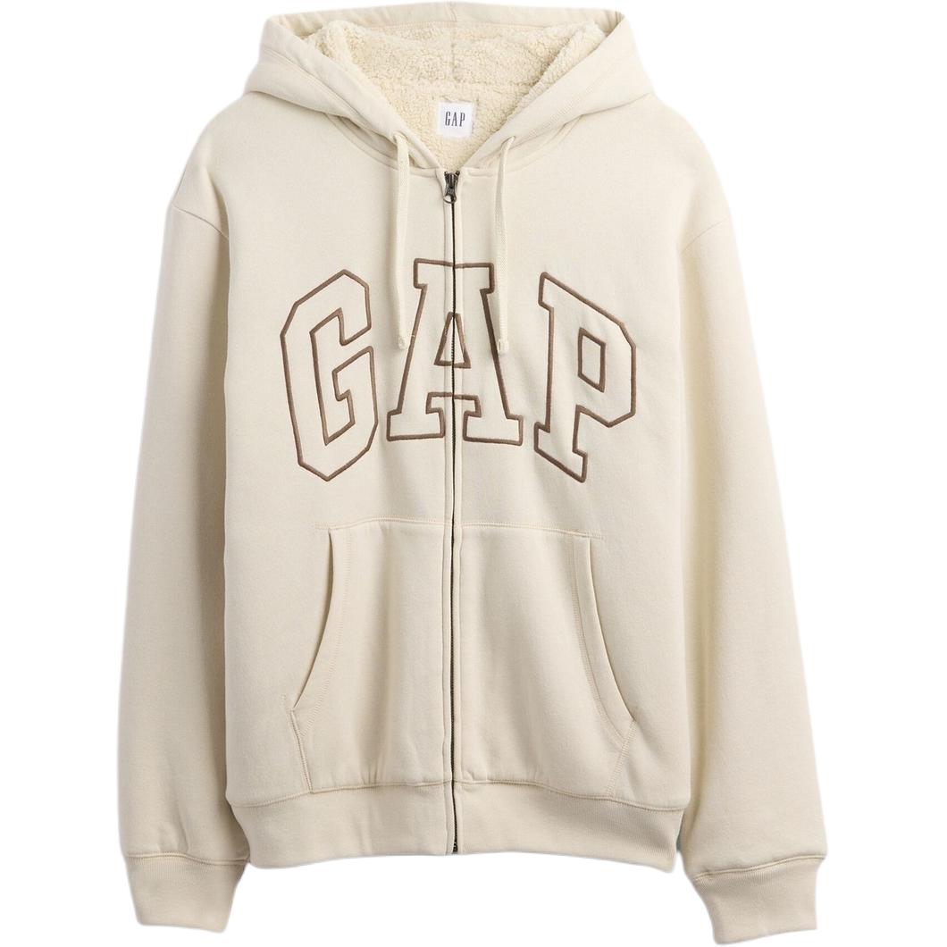 GAP LOGO仿羊羔绒宽松连帽衫美版卫衣 男女同款