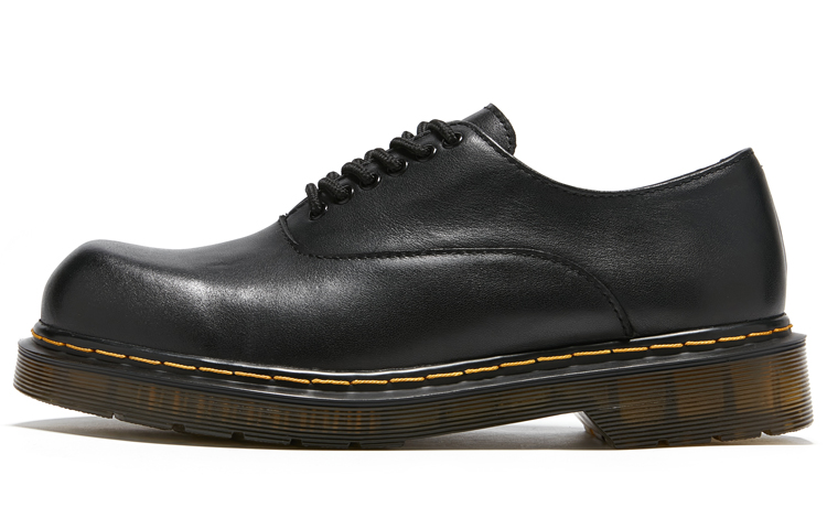 VICKI BROWN未毕 jeans系列 头层牛皮 正装德比鞋不挑腿型圆头经典厚底 及踝 马丁靴 男女同款 黑色