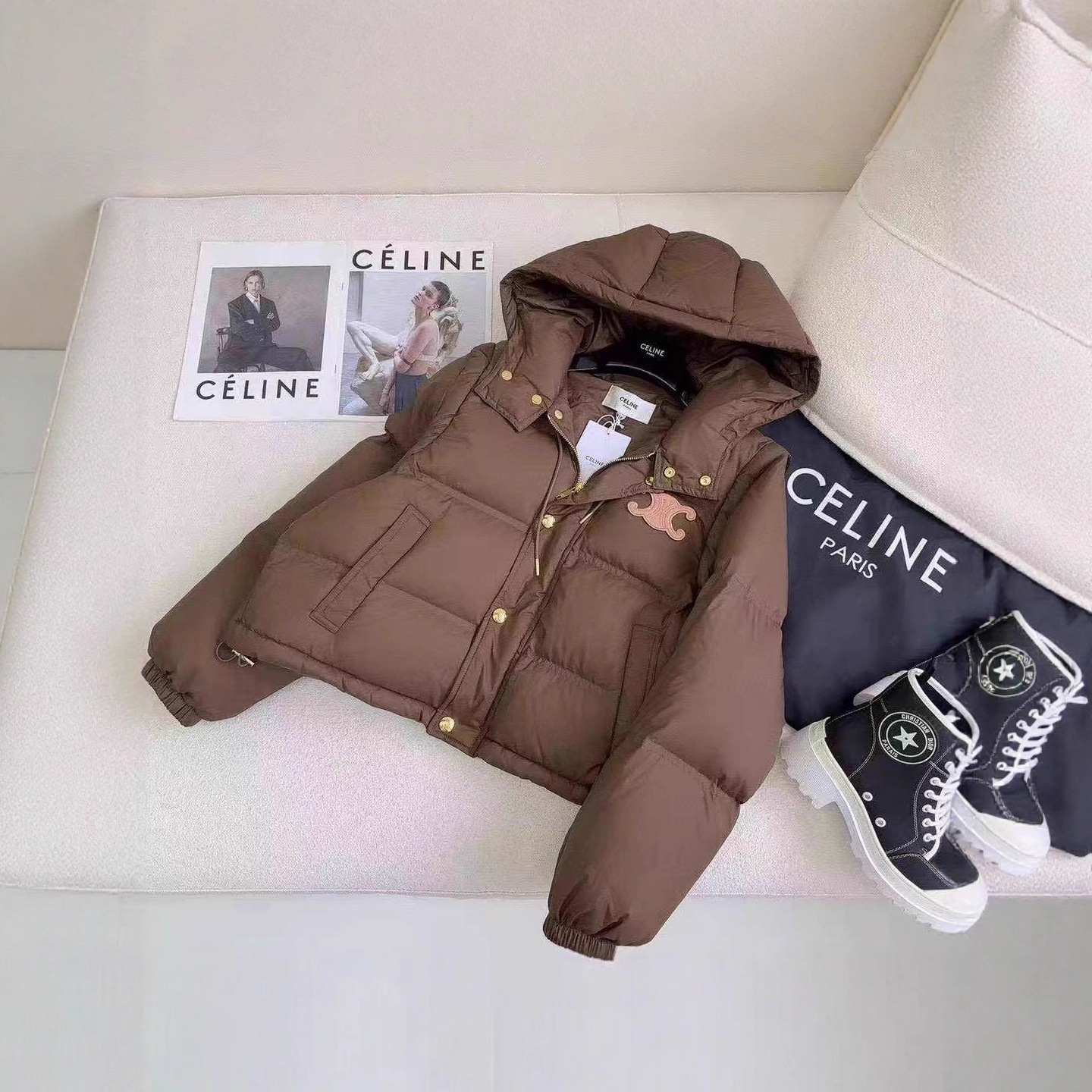 25冬季 新款功能性面包服外套经典宽松落肩可拆卸袖秒变小马甲外