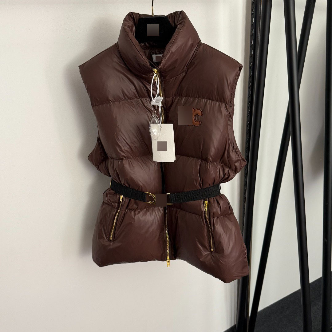 南油热销爆款凯旋门logo刺绣皮标点缀羽绒棉填充轻盈饱满马甲外套