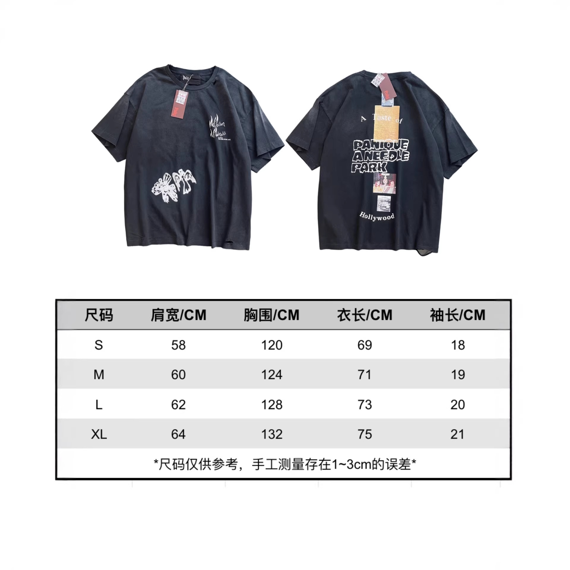 2026春夏新款 P.H 人像字母图案圆领套头短袖男女同款一件批代发