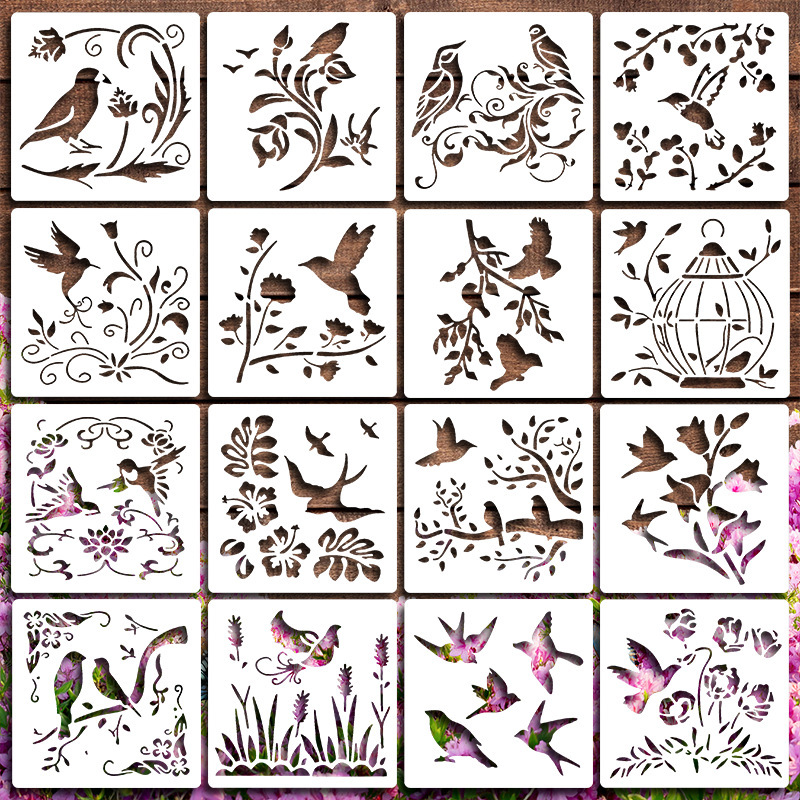 跨境亚马逊原创儿童镂空绘画模版绘画模版花卉diy喷涂画画辅助器