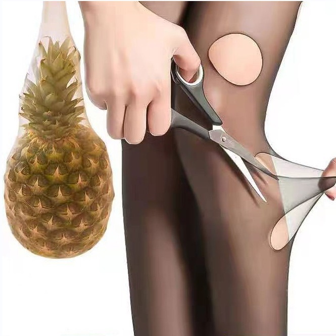 网红菠萝袜黑色肉色丝袜女夏季薄款吊带防夏天光腿隐形神器