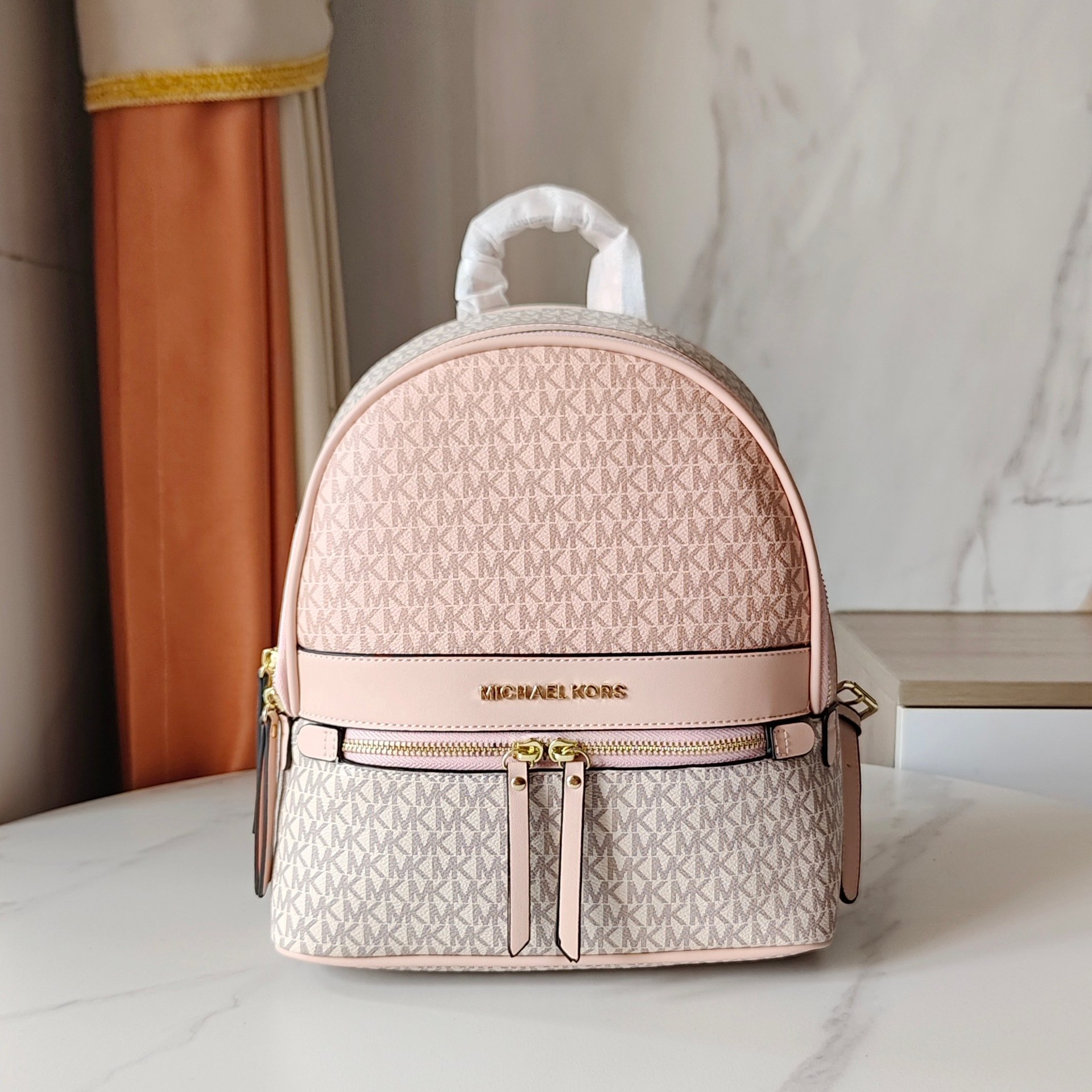 2026女士新款mk双肩包大牌pvc时尚背包书包高级感女包百搭旅行包