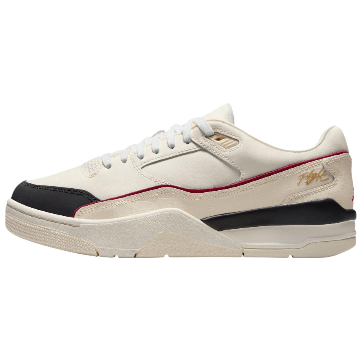 Jordan FLIGHT COURT 舒适百搭 防滑耐磨 低帮 复古篮球鞋 男款 米黑色