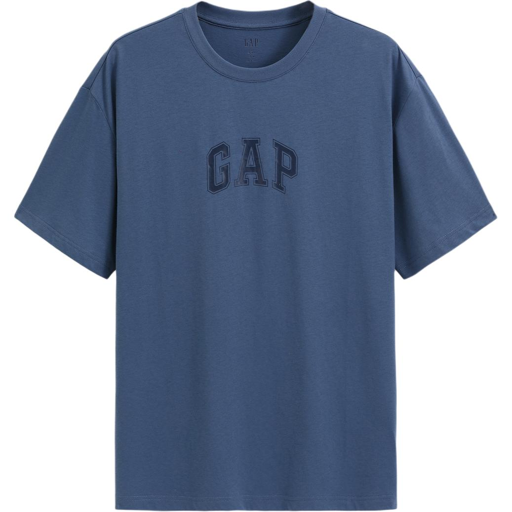 GAP 纯棉字母印花logo宽松短袖T恤 男女同款